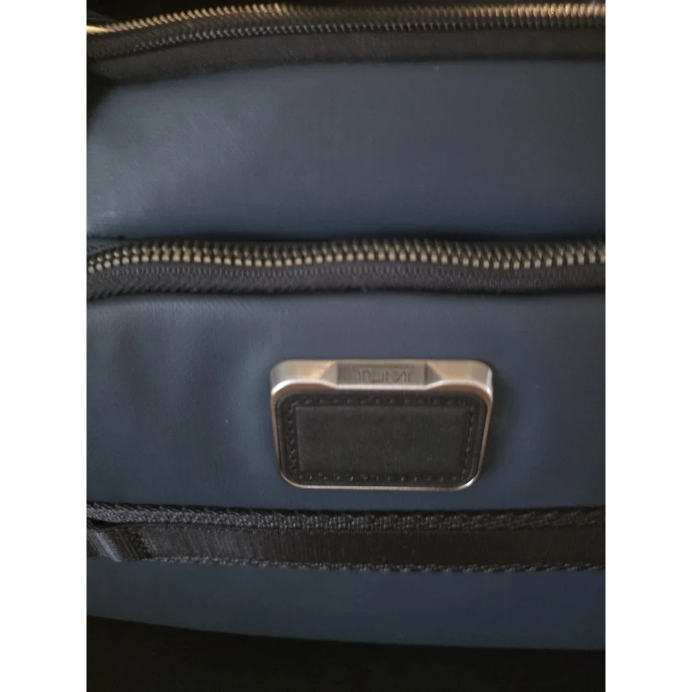 NWT TUMI Alpha Bravo Mason Duffel Navy Coated Canvas Weekender Gym Bag